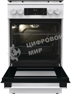 Плита Газовая Gorenje GGI5C22WF, газовая духовка, стеклянная крышка, чугун, белый