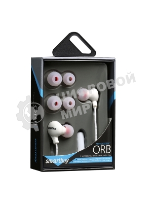 Проводные наушники Smartbuy Orb SBH-750 белый, внутриканальные, Jack 3.5 мм