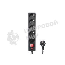 Сетевой фильтр Гарнизон EHLB-2, 5 р, 10А 3 м черный