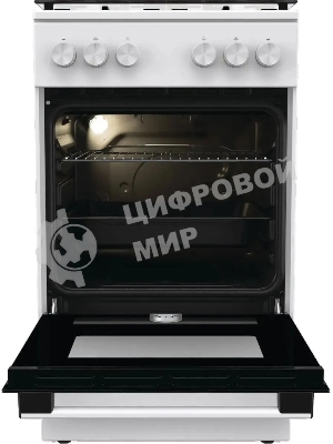Плита газовая Gorenje GG5A10WH белый, конфорок 4 газовых, духовка 70 л, 50 см x 85 см x 59.4 см