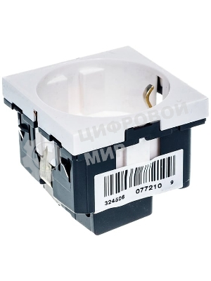 Механизм розетки 1-м СП Mosaic New 2мод. с заземл. бел. Leg 077210