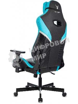 Кресло Knight Thunder 5X черный/голубой, экокожа, 120 кг, механизм качания