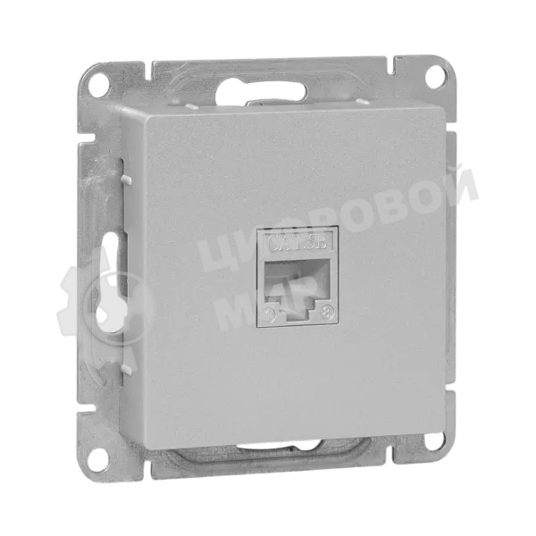 Механизм розетки RJ45 (cat5) EKF UP1-SOA-RJ45-5 алюминий Эпика