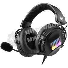 Гарнитура Defender Flux чёрный, проводная, подсветка