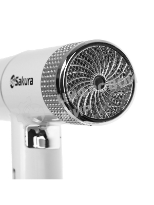 Фен SAKURA SA-4051W белый/серый, 1600 Вт, компактный