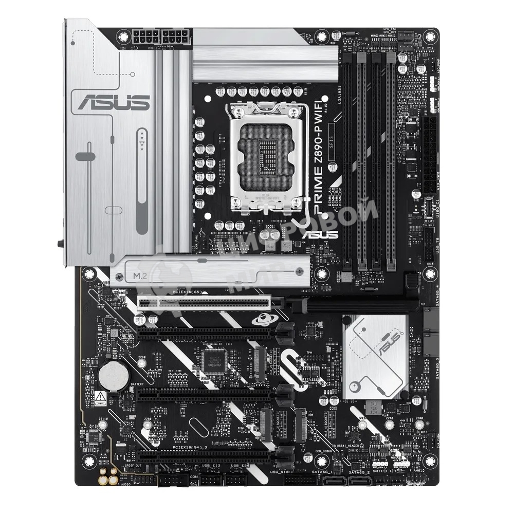 Материнская плата ASUS PRIME Z890-P WIFI, LGA 1851, Intel Z890, 4xDDR5, 4xSATA, 4xM.2, 1xPCIe 5.0 x16, 2xPCIe 4.0 x4, 1xPCIe 4.0 x1, 1xHDMI, 1xDP, 1xUSB-C (видеовыход), 2xUSB-A 3.2 Gen 1, 1xUSB-A 3.2 Gen 2, 4xUSB-A 2.0, 1xUSB-C Thunderbolt 4, 1x 2.5Gb LAN, 3x3.5 мм, 7.1, ATX