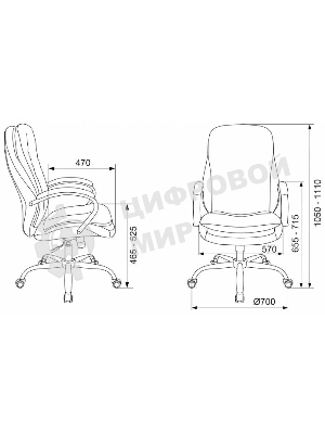 Кресло Бюрократ T-9950SL Fabric Light-20 черный, ткань