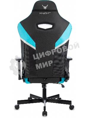 Кресло Knight Thunder 5X черный/голубой, экокожа, 120 кг, механизм качания