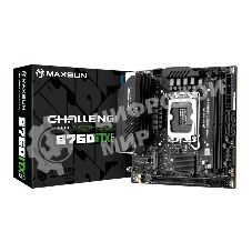 Материнская плата Maxsun Challenger B760ITX D5, LGA 1700, Intel B760, 2xDDR5, 4xSATA, 2xM.2, 1xPCIe 5.0 x16, 2xHDMI, 2xDP, 2x 2.5Gb LAN, 2xUSB 3.2 Gen 1, 4xUSB 2.0, 5.1, Mini-ITX
