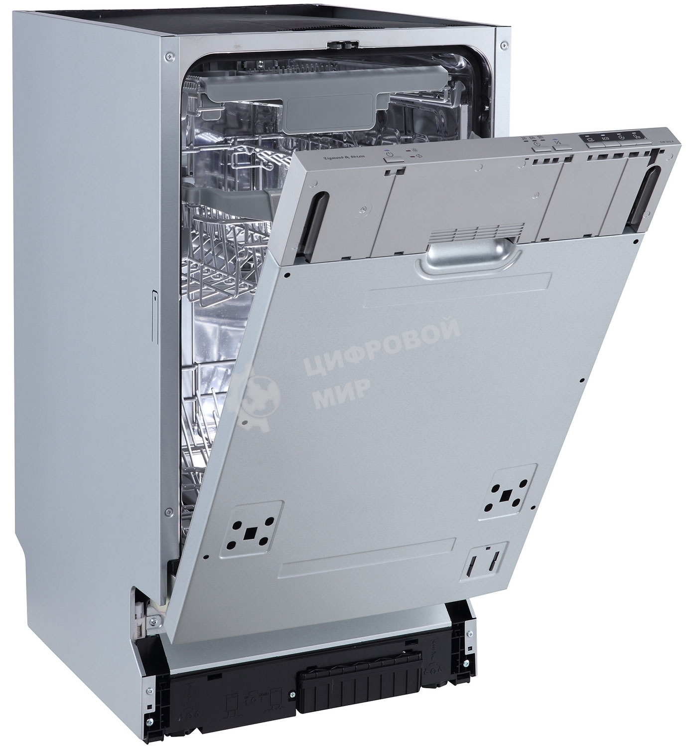 Встраиваемая посудомоечная машина Zigmund & Shtain DW 303.4, серый, 44.8 см, 10 компл., 49 дБ, класс A+++