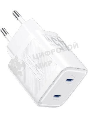 Сетевое зарядное устройство Vention на 2 порт USB С+C GaN 45W белый