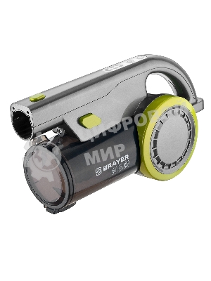 Пылесос вертикальный BRAYER BR4262 черный/желтый, питание от аккумулятора, 180 Вт, уборка сухая, пылесборник 1 л
