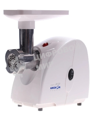 Мясорубка электрическая Аксион М31.01 белый, 1500 Вт, 1.7 кг/мин, реверс, защита от перегрузки, насадки - 4