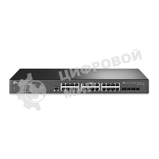Коммутатор TP-Link JetStream 24-port Gigabit L2/L2+ Managed Switch with 4 SFP slots, support SDN controller, abundant L2/L2+ features, 1U rack mountable, full managed via web UI/CLI/Console/SSH/Telnet/SNMP.