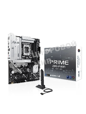 Материнская плата ASUS PRIME Z890-P WIFI, LGA 1851, Intel Z890, 4xDDR5, 4xSATA, 4xM.2, 1xPCIe 5.0 x16, 2xPCIe 4.0 x4, 1xPCIe 4.0 x1, 1xHDMI, 1xDP, 1xUSB-C (видеовыход), 2xUSB-A 3.2 Gen 1, 1xUSB-A 3.2 Gen 2, 4xUSB-A 2.0, 1xUSB-C Thunderbolt 4, 1x 2.5Gb LAN, 3x3.5 мм, 7.1, ATX