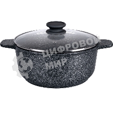 Кастрюля Maunfeld GRETA MF24GRTT01CR из литого алюминия со стеклянной крышкой, 24 см, 4 л