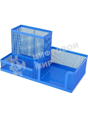 Подставка Deli E9154 3 отделения для письменных принадлежностей, 80x80x90мм, ассорти, металл, сетка