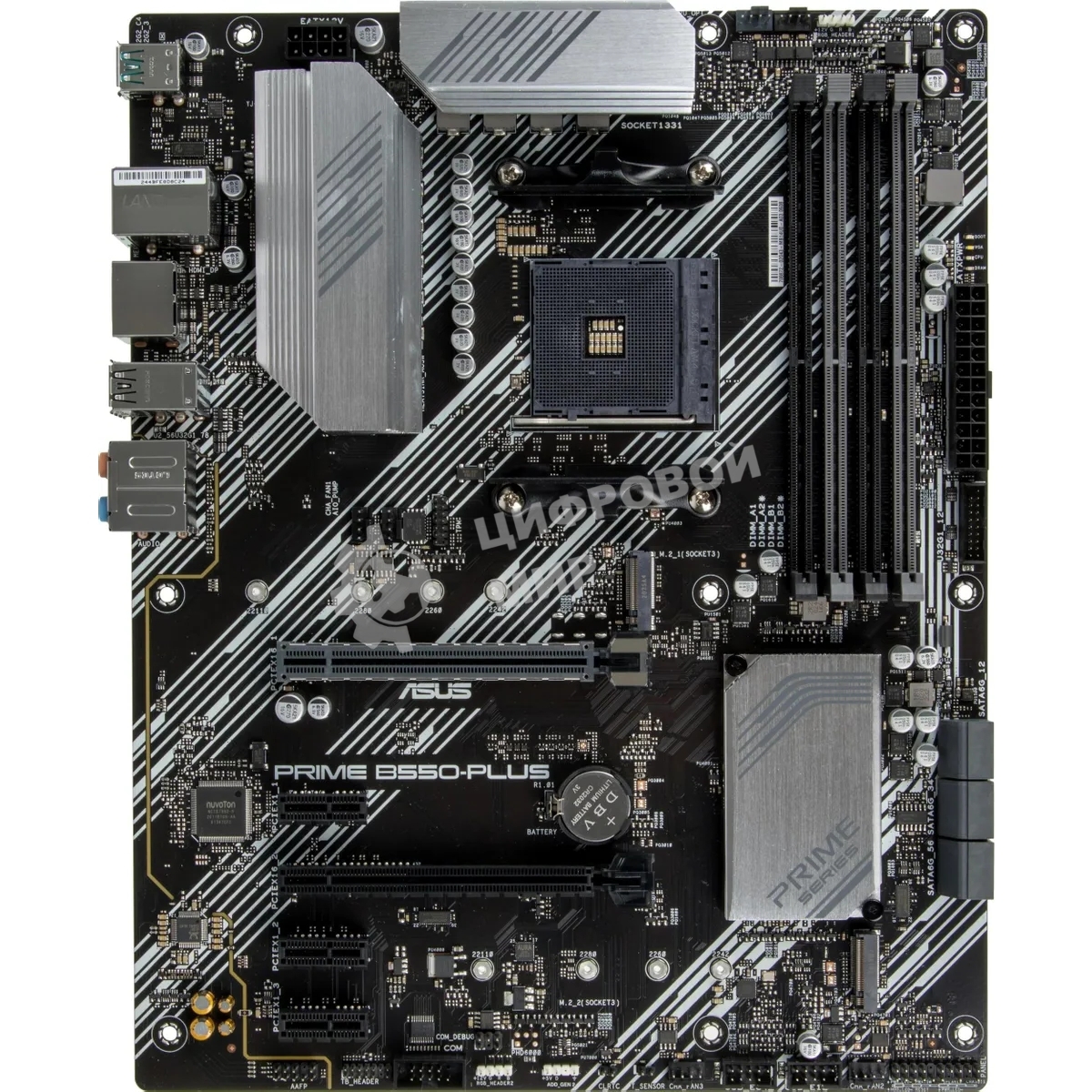 Материнская плата ASUS PRIME B550-PLUS, AM4, AMD B550, 4xDDR4, 6xSATA, 2xM.2, 1xPCIe 3.0 x16, 1xPCIe 4.0 x16, 3xPCIe x1, 1xDP, 1xHDMI, 1x 1Gb LAN, 1xUSB 3.2 Gen 2, 4xUSB 3.2 Gen 1, 2xUSB 2.0, 5x3.5 мм, 7.1, ATX