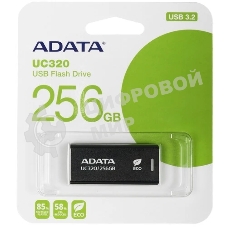 Флешка USB ADATA UC320 (UC320-256G-RBK/BK), 256Gb, USB 3.2, R/W 100/30, черный