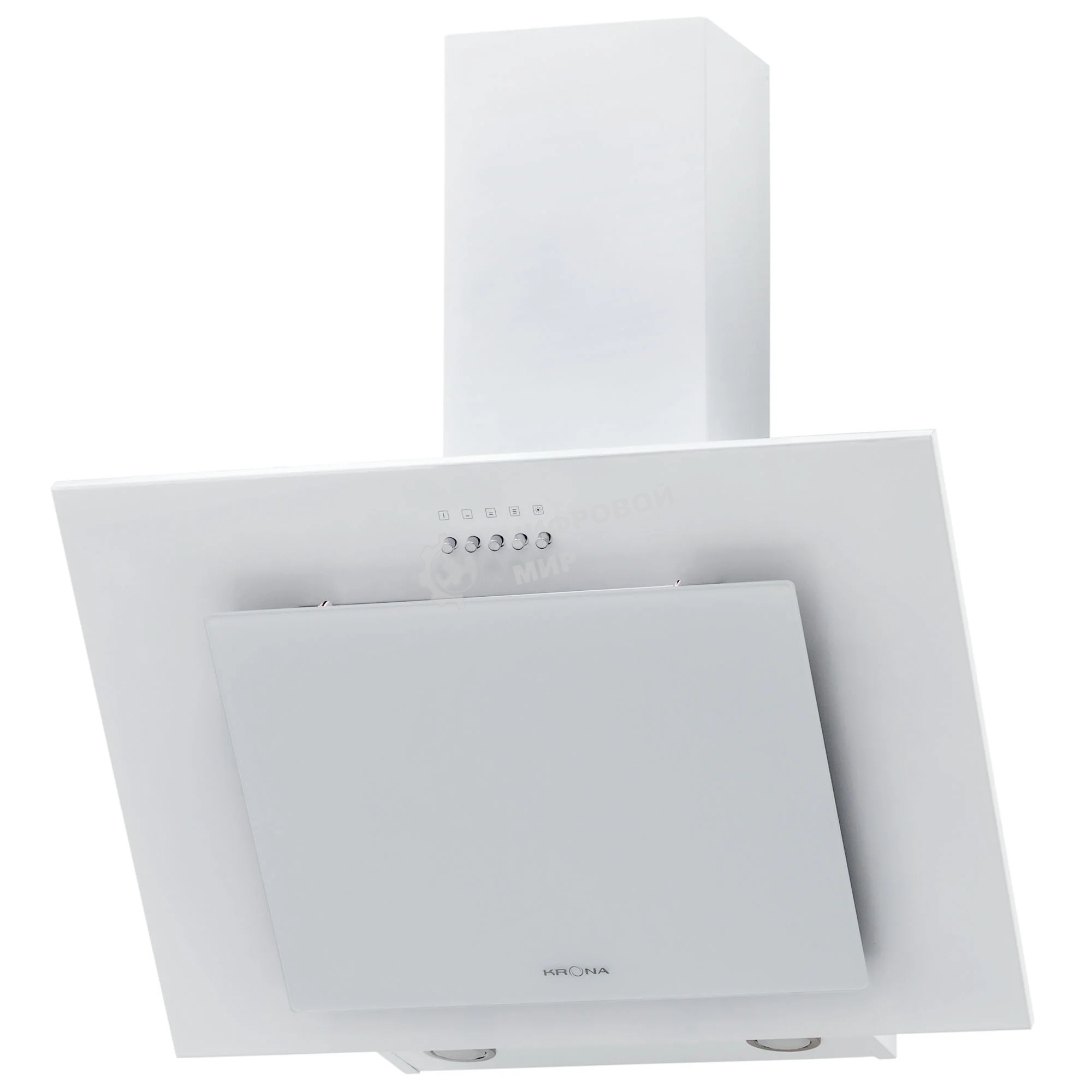 Вытяжка наклонная KRONA Vierkant 600 белый PB белый, 60 см, 890 куб. м/ч, 68 дБ