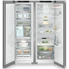 Холодильник Liebherr Комбинация XRFsf 5245-22 001(SFNsfd 5247-22 001 + SRBsfc 5220-22 001) серебристый двухкамерный 377/262л морозилка сбоку, Side by Side