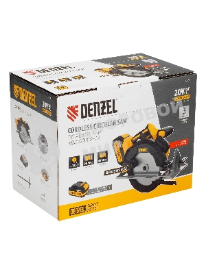 Пила циркулярная аккумуляторная бесщет. Denzel CCSH-BL-20-185, 185 мм, Li-Ion, 20 В