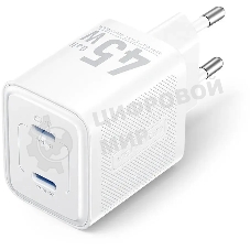 Сетевое зарядное устройство Vention на 2 порт USB С+C GaN 45W белый