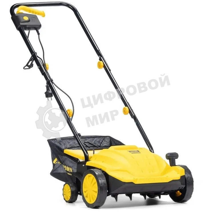 Скарификатор электрический Champion ESC1532 Мощность двигателя 1500 Вт, Напряжение сети 230,50 В, Гц, Вес c травосборником 9,3 кг, Ширина обработки 320 мм, Высота аэрации -4/0/+4/+12 мм, Высота скарификации -12/-8/-4/+4 мм, Тип/объем травосборника ткань/35 л, Регулировка высоты кошения/количество положений 4, Уровень мощности звука 96 дБ, Уровень звукового давления скарификатор/аэра 80/81 дБ, Уровень вибрации на рукоятке 3,245/3,335 (K=1,5 м/с) м/с2.