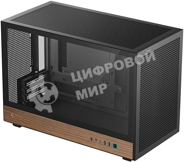 Корпус DeepCool CH260 Wood, Micro-Tower, чёрный