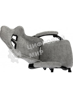 Кресло Knight Lord/F серый, экокожа, 120 кг, механизм качания, подставка для ног