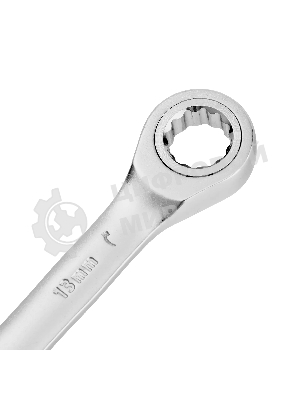 Ключ комбинированный трещоточный Denzel 13 мм, CrV, матовый хром