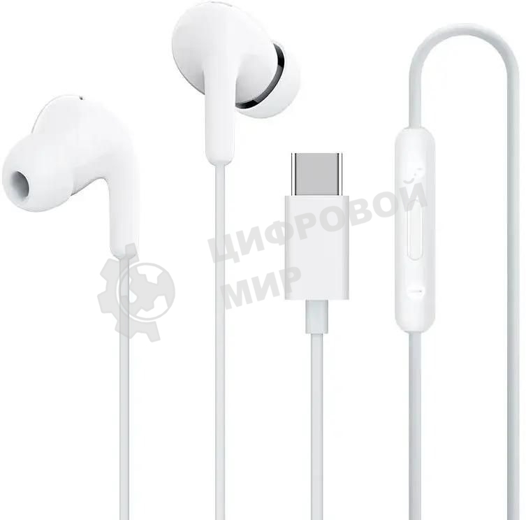 Проводные наушники Xiaomi Type-C Earphones белый, внутриканальные, USB Type-C