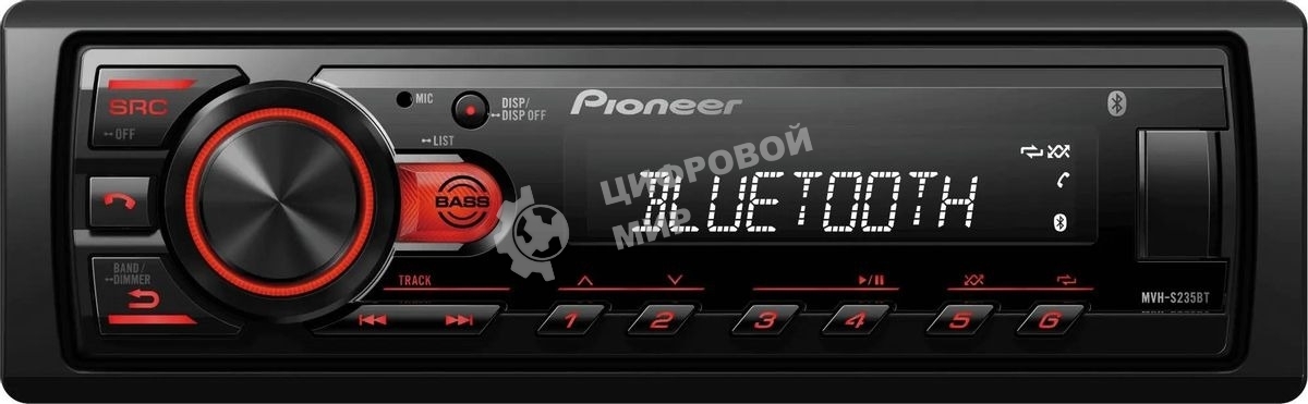 Автомагнитола Pioneer MVH-S235BT 1DIN 4x50Вт 2 RDS