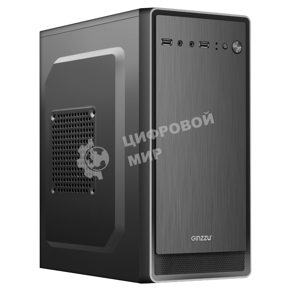 Компьютерный корпус Ginzzu B180 2хUSB 2.0,AU w/o PSU