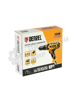 Дрель-шуруповерт Denzel ISD-300-13, 300 Вт, 40 Нм, щеточный, ударный