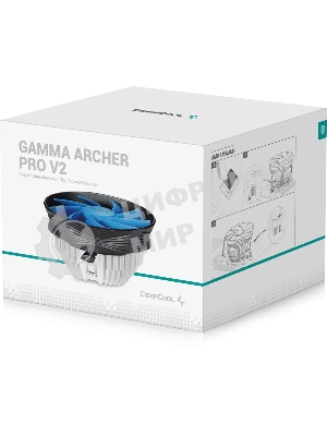 Кулер для процессора DEEPCOOL GAMMA ARCHER PRO V2 черный/синий, 120 мм, алюминий/медь, 1600 об/мин, 21 дБ, 4 pin, 110 Вт, 65.5 мм