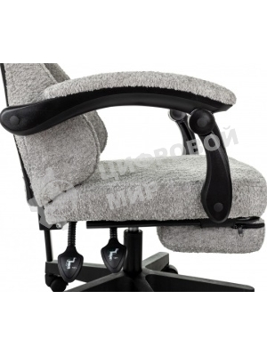 Кресло Knight Lord/F серый, экокожа, 120 кг, механизм качания, подставка для ног