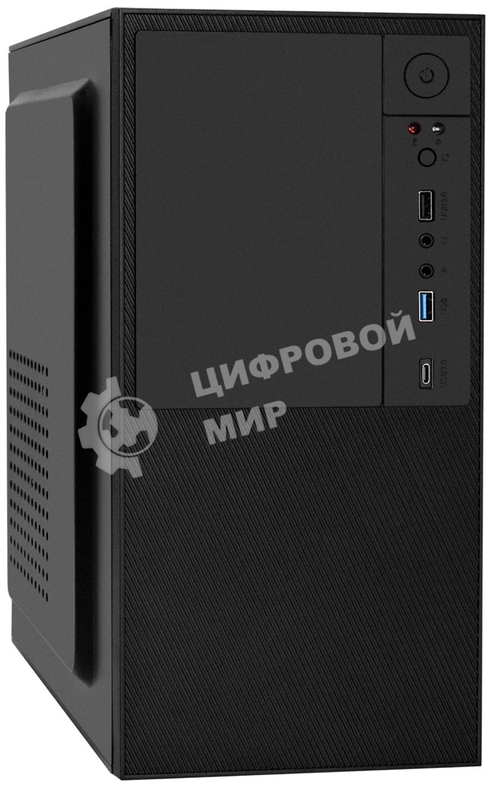 Компьютерный корпус Minitower ExeGate BAA-308UC-AA500 (mATX, БП AA500 с вент. 8см, 1хUSB/1хUSB 3.0/1хTypeC, HD Audio, черный)
