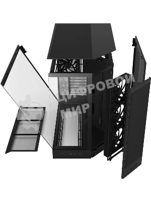 Компьютерный корпус без блока питания Case NZXT H9 Flow RGb (2025), Midi-Tower, TG, 3x140мм RGb + 1x120мм, 2xUSB-A 3.2 + 1xUSB-C 3.2, E-ATX, ATX, mATX, mITX черный