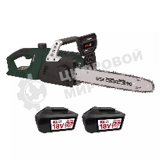 Профессиональная аккумуляторная цепная пила KLPRO KLBOM36B-80 (36В (2x18В), Li-ion-2шт 8,0А·ч, ЗУ 4,5А 7000об/мин, 14”)