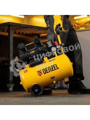 Компрессор безмасл. малошумный Denzel DLP-950/24, 950 Вт, 24 л, 2850 об/мин, 170 л/мин