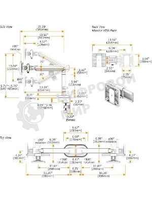 Кронштейн для мониторов Ultramounts UM727W белый 17