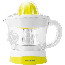 Соковыжималка Starwind SJ 1121 белый/жёлтый, цитрусовая, 30 Вт, 700 мл, механическое