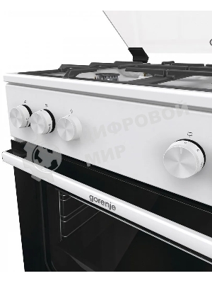 Плита газовая Gorenje GG6A11WF белый, конфорок 4 газовых, духовка 72 л, 60 см x 85 см x 60 см