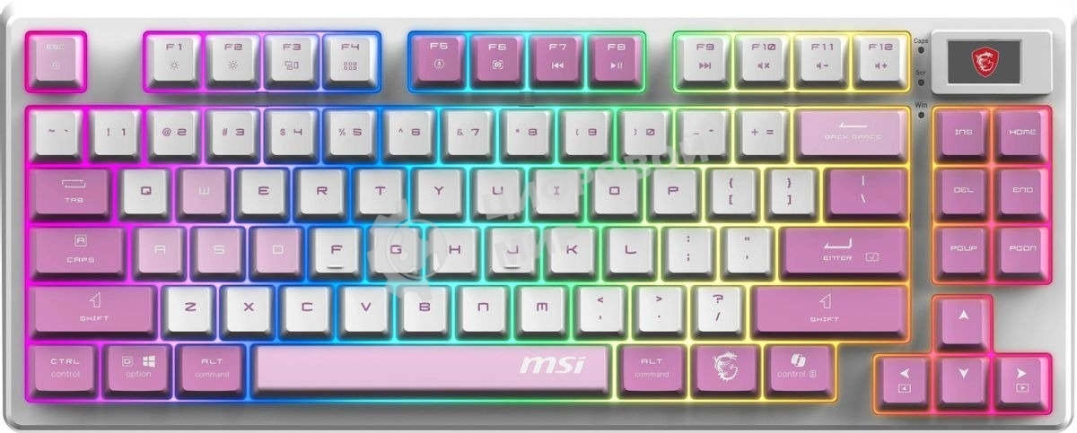 Клавиатура MSI Forge GK600 гибридная, Bluetooth, радиоканал, белый