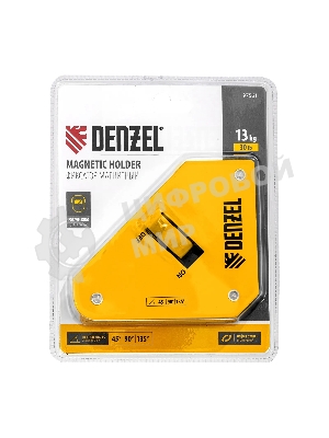 Фиксатор магнитный Denzel отключаемый для сварочных работ усилие 30 LB, 45х90 град.