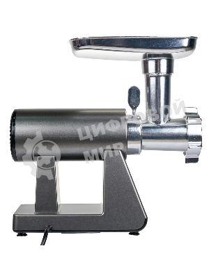 Мясорубка электрическая OASIS MG-DM1 серый, 2500 Вт, 1.5 кг/мин, реверс, защита от перегрузки, металлический лоток, насадки - 8