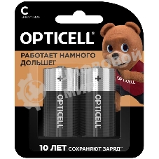 Элемент питания алкалиновый C/LR14 1.5В (блист. 2шт) Basic Opticell 5051004