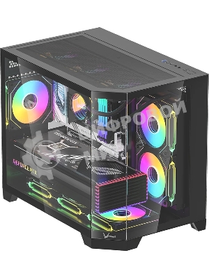 Компьютерный корпус AeroCool/Formula Crystal Z6M Floe черный без БП mATX 4x120мм 2xUSB3.0 audio bott PSU