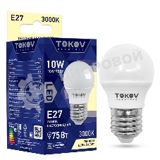 Лампа светодиодная TOKOV ELECTRIC 10Вт G45 3000К Е27 176-264В